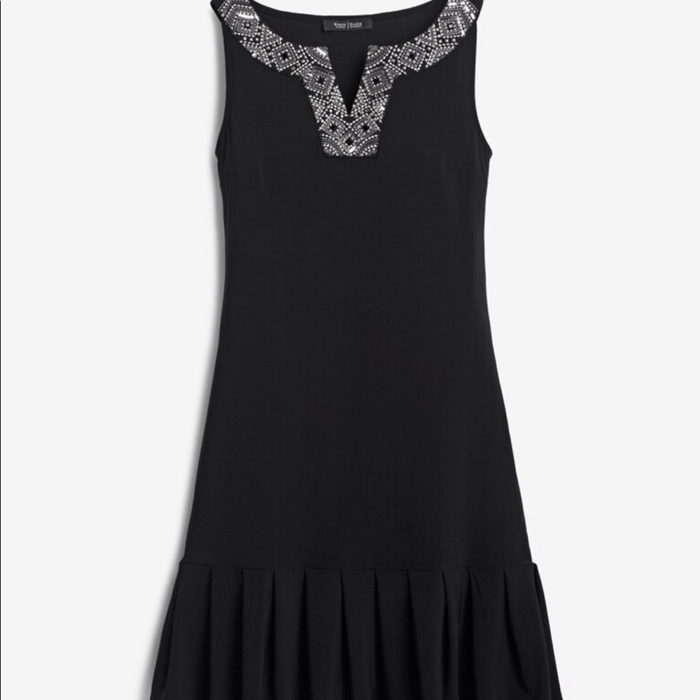 WHBM Embellished Pleated Hem Dress